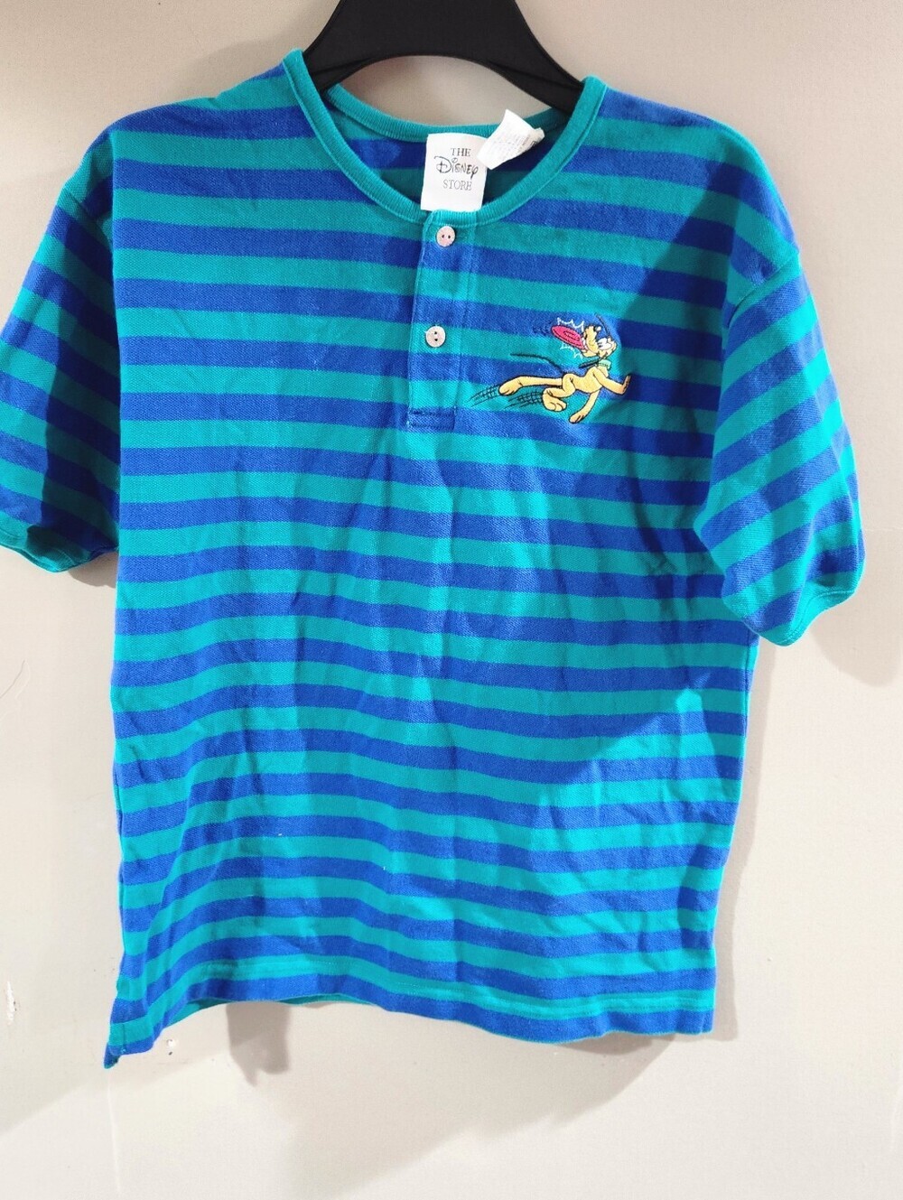 Disney Store Vintage Tee Sz L Pluto Stripe